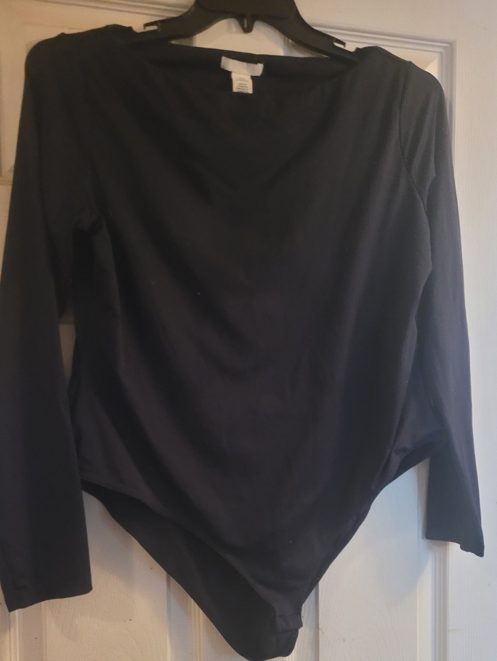 H&M Black Long Sleeve Bodysuit with Boat Neck